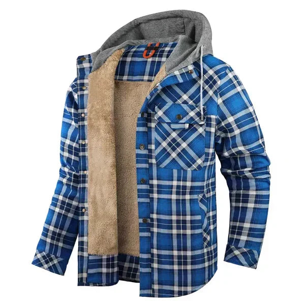 Charly | Men's Plaid Flannel Shirt Jacket with Hood