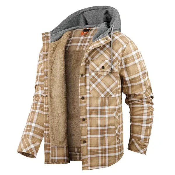 Charly | Men's Plaid Flannel Shirt Jacket with Hood