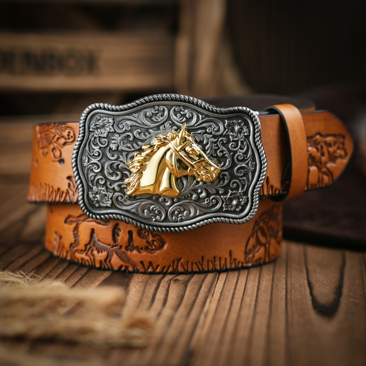 Charly | Men's Western-style – Vegan Leather Belt with Solid Metal Buckle