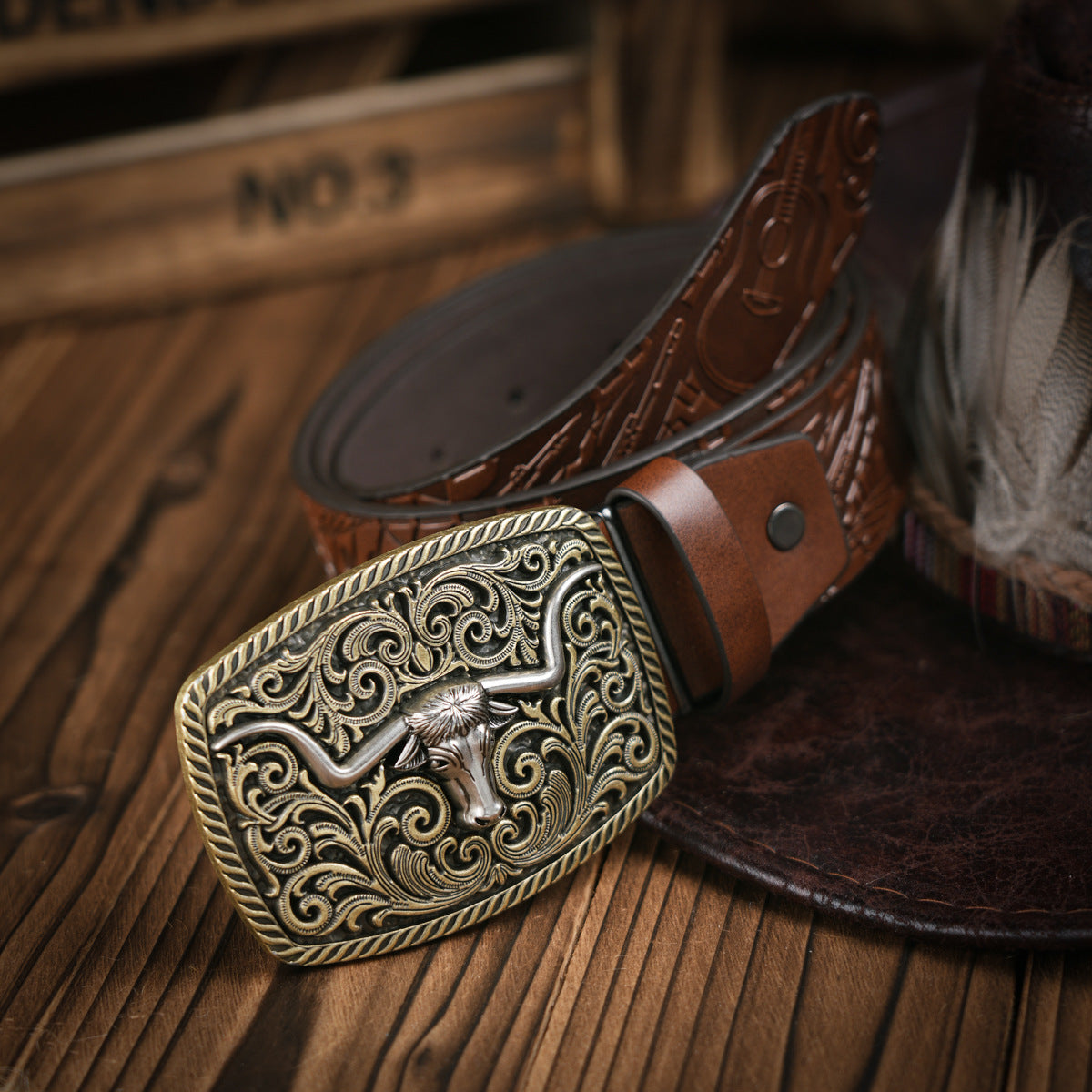 Charly | Men's Western-style – Vegan Leather Belt with Solid Metal Buckle