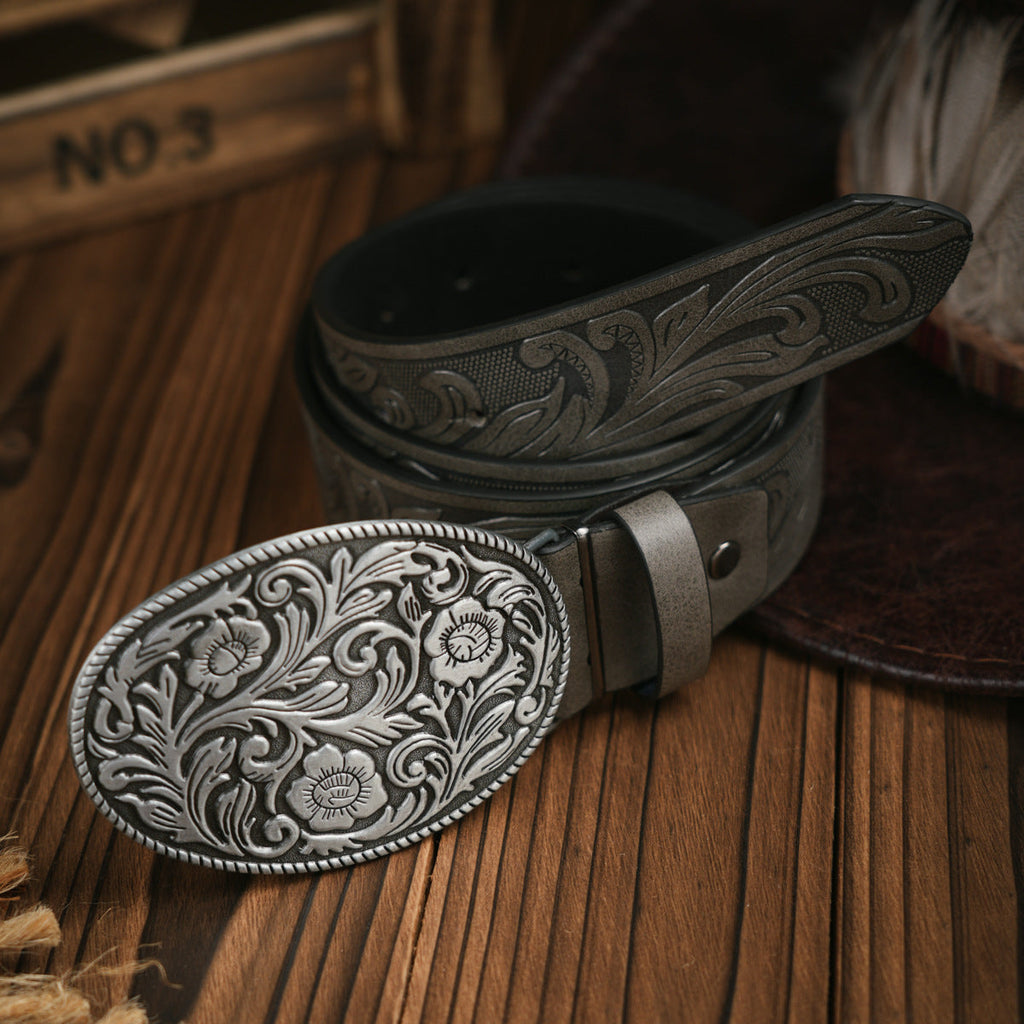Charly | Men's Western-style – Vegan Leather Belt with Solid Metal Buckle