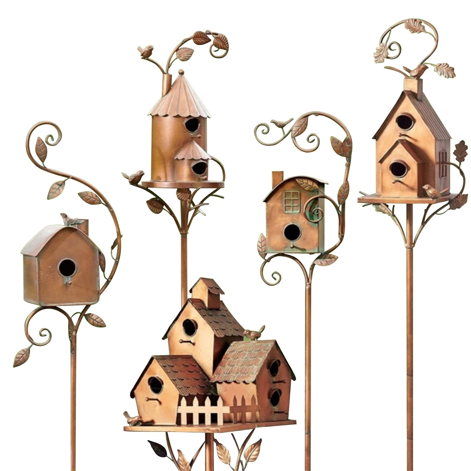Sisica | Metal Art Birdhouse on Garden Stake - FeatherNest