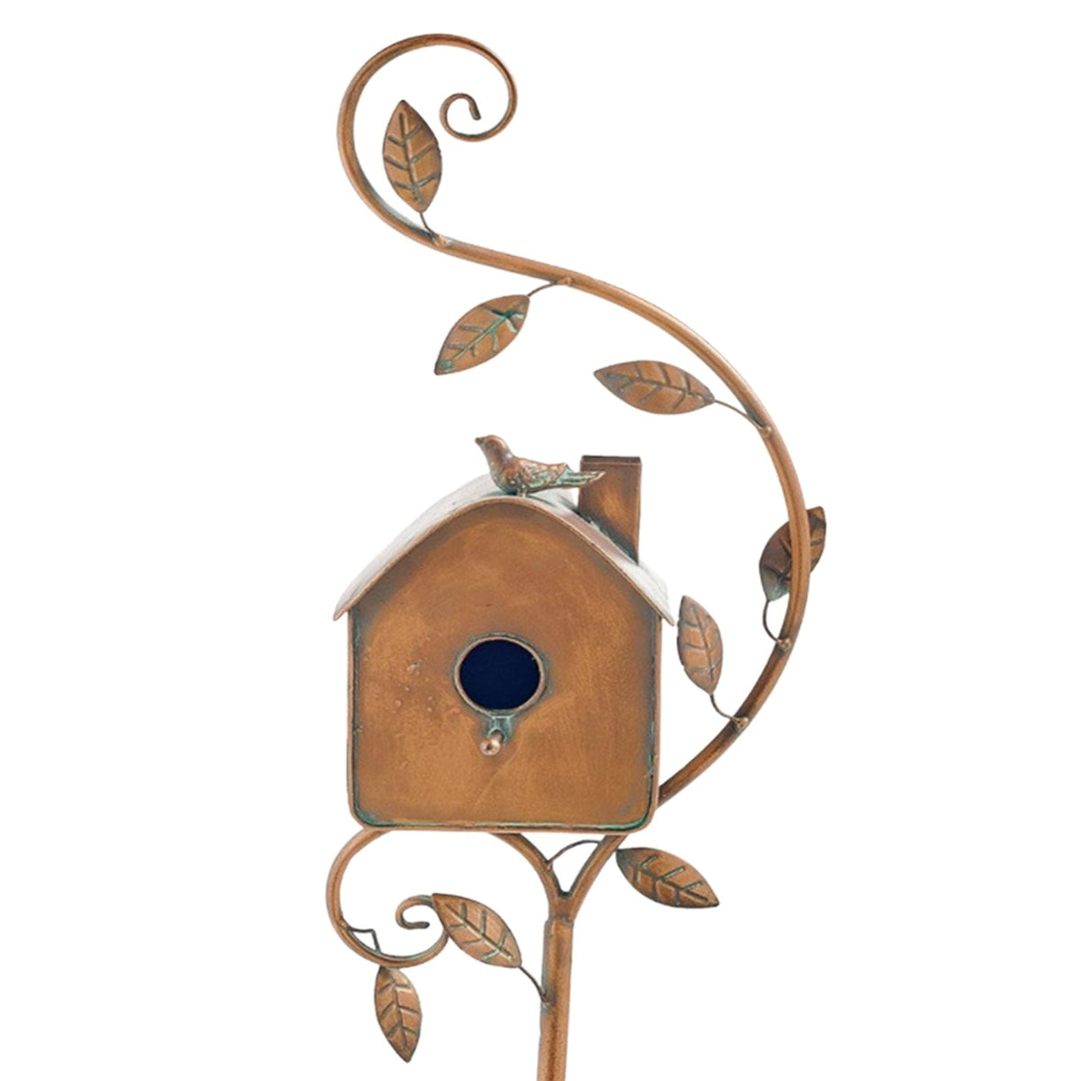 Charly | Metal Art Birdhouse on Garden Stake - FeatherNest