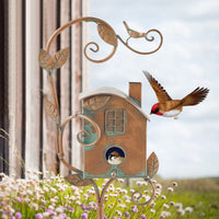 Sisica | Metal Art Birdhouse on Garden Stake - FeatherNest