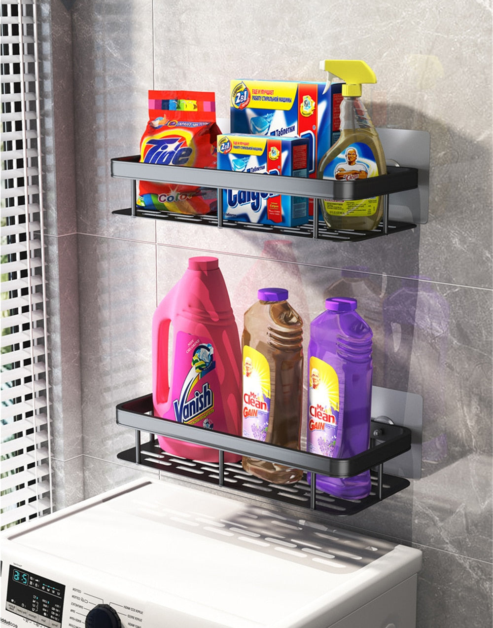 Sisica | Metal Suction Cup Bathroom Shelves