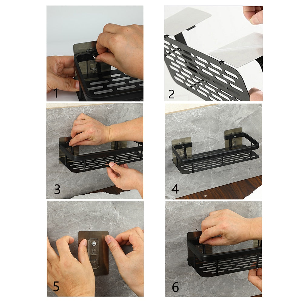 Sisica | Metal Suction Cup Bathroom Shelves