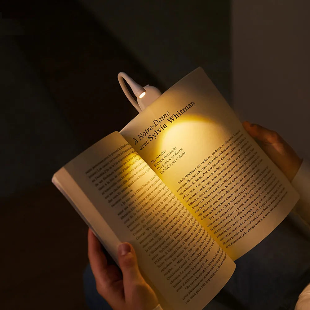 Charly | Mini Book Light - Portable Clip Light with USB Charging, Dimmable LED for Bedroom, Eye Protection, and Camping - 360° Rotating Clip Book Lamp