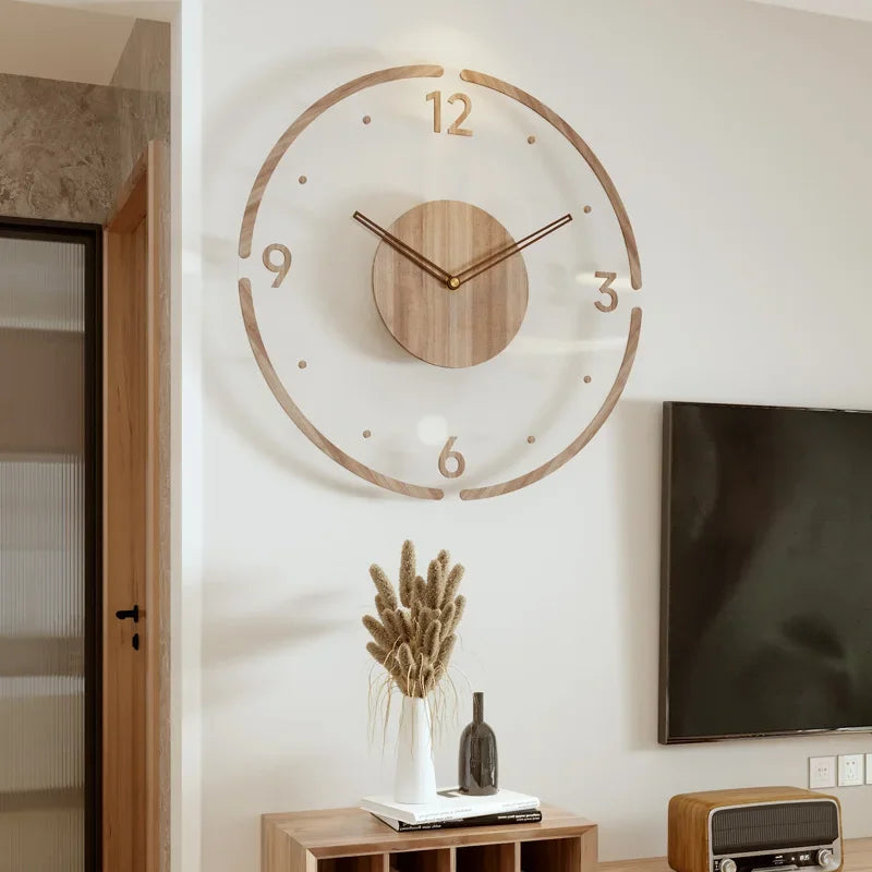 Charly | Modern Wall Clock in Wood – Minimalist and Elegant Design for the Living Room