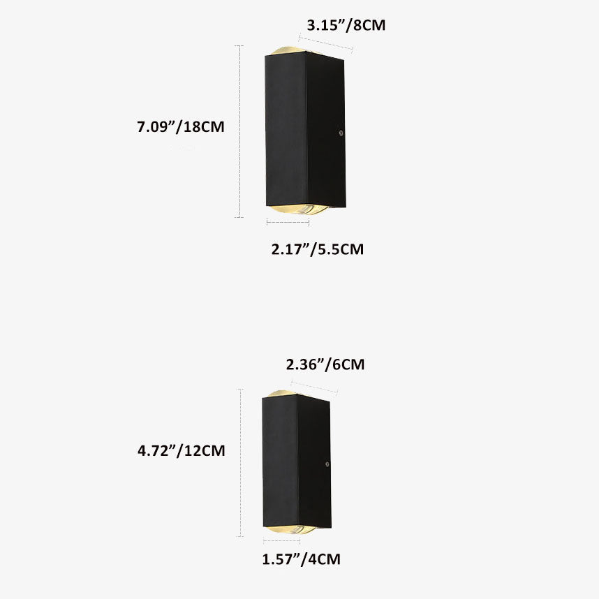 Sisica | Modern Waterproof LED Outdoor Wall Light | Rectangular Up/Down Aluminum Fixture