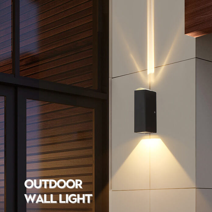 Sisica | Modern Waterproof LED Outdoor Wall Light | Rectangular Up/Down Aluminum Fixture