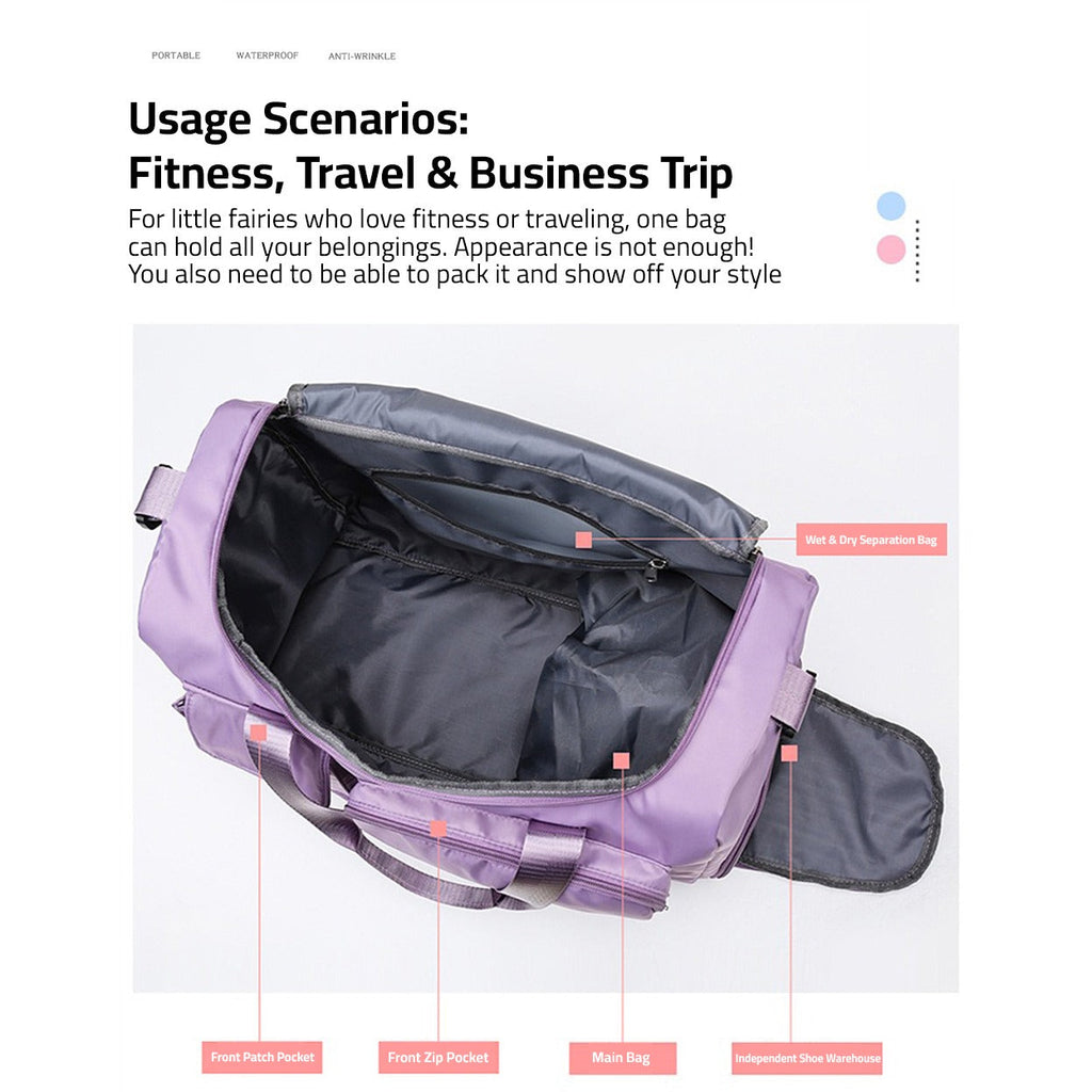 Sisica | Multi-pocket travel bag, sports and gym bag with separate shoe compartment