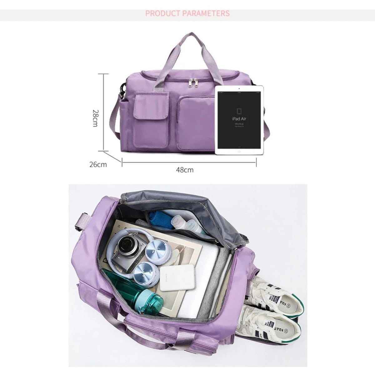 Sisica | Multi-pocket travel bag, sports and gym bag with separate shoe compartment