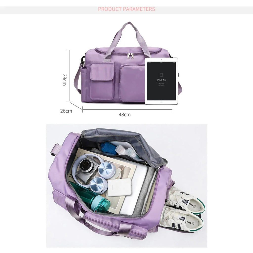 Sisica | Multi-Pocket Travel Bag, Sports and Gym Duffle with Separate Shoe Compartment