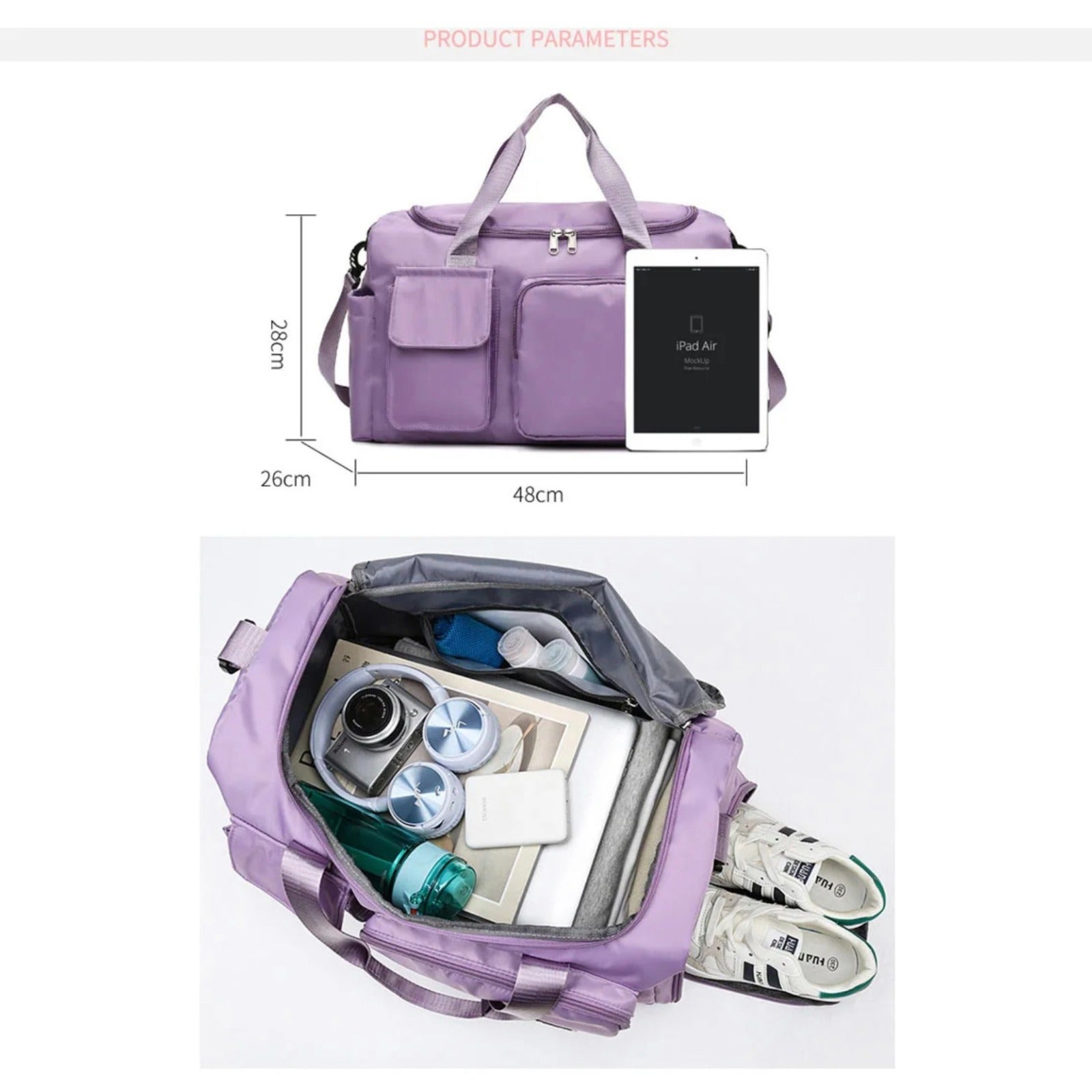 Sisica | Multi-Pocket Travel Bag, Sports and Gym Duffle with Separate Shoe Compartment