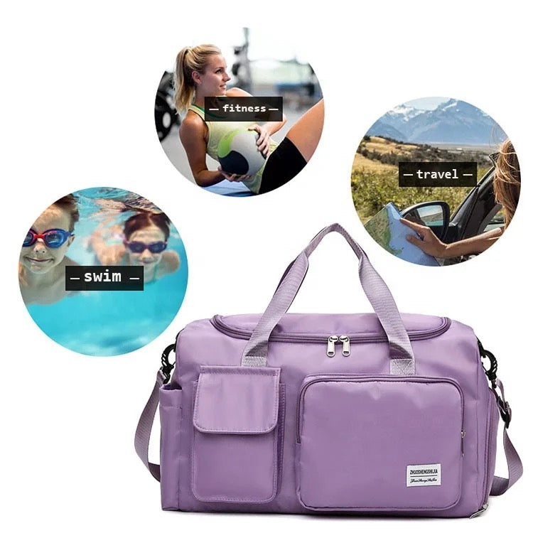 Sisica | Multi-Pocket Travel Bag, Sports and Gym Duffle with Separate Shoe Compartment
