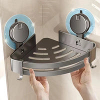 Charly | No-Drill Suction Powered Corner Bathroom Organizer