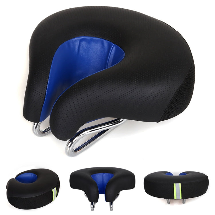 Sisica | Nose-less Bicycle Saddle Mountain Bike Thick Soft Padding (Blue)