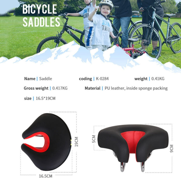 Sisica | Nose-less Bicycle Saddle Mountain Bike Thick Soft Padding (Blue)
