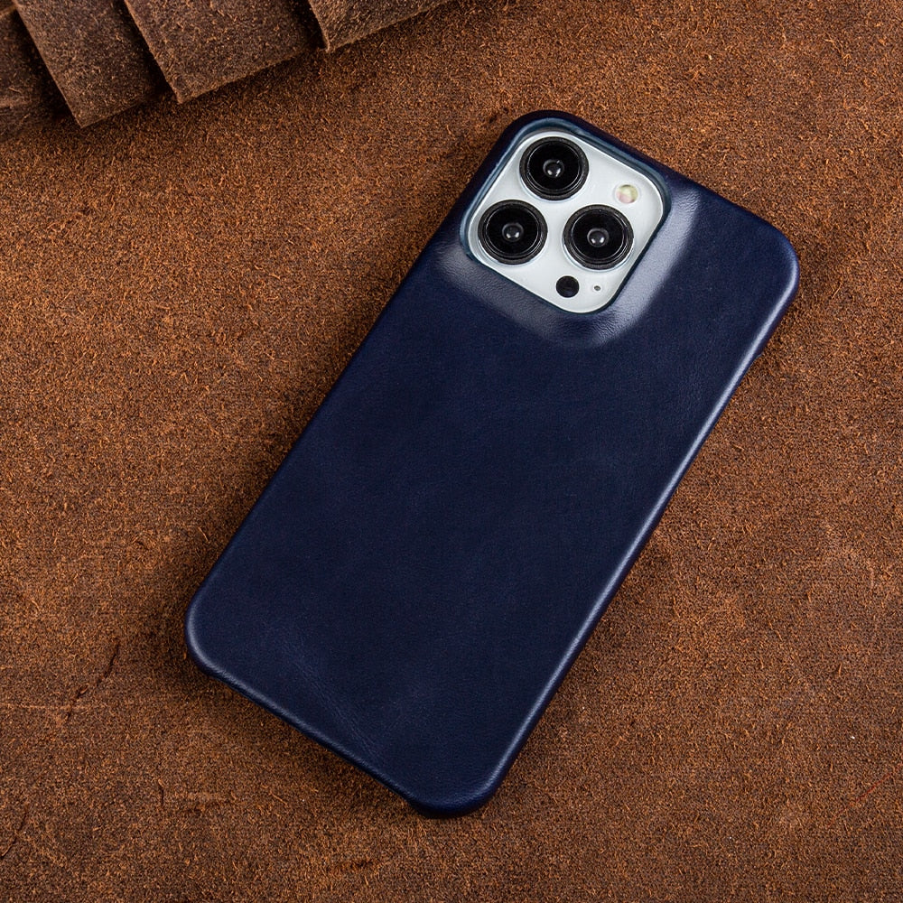 Charly | Oil Wax Genuine Leather Apple iPhone Case