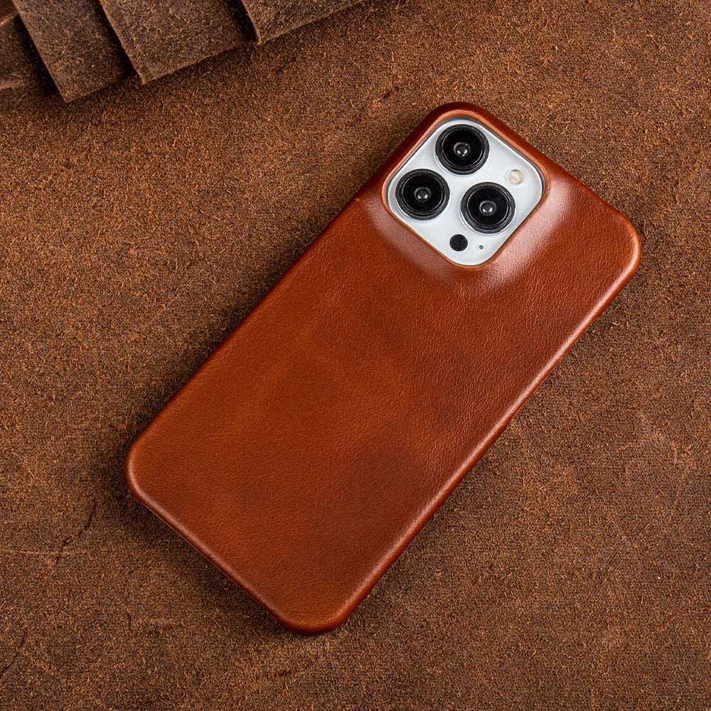 Charly | Oil Wax Genuine Leather Apple iPhone Case