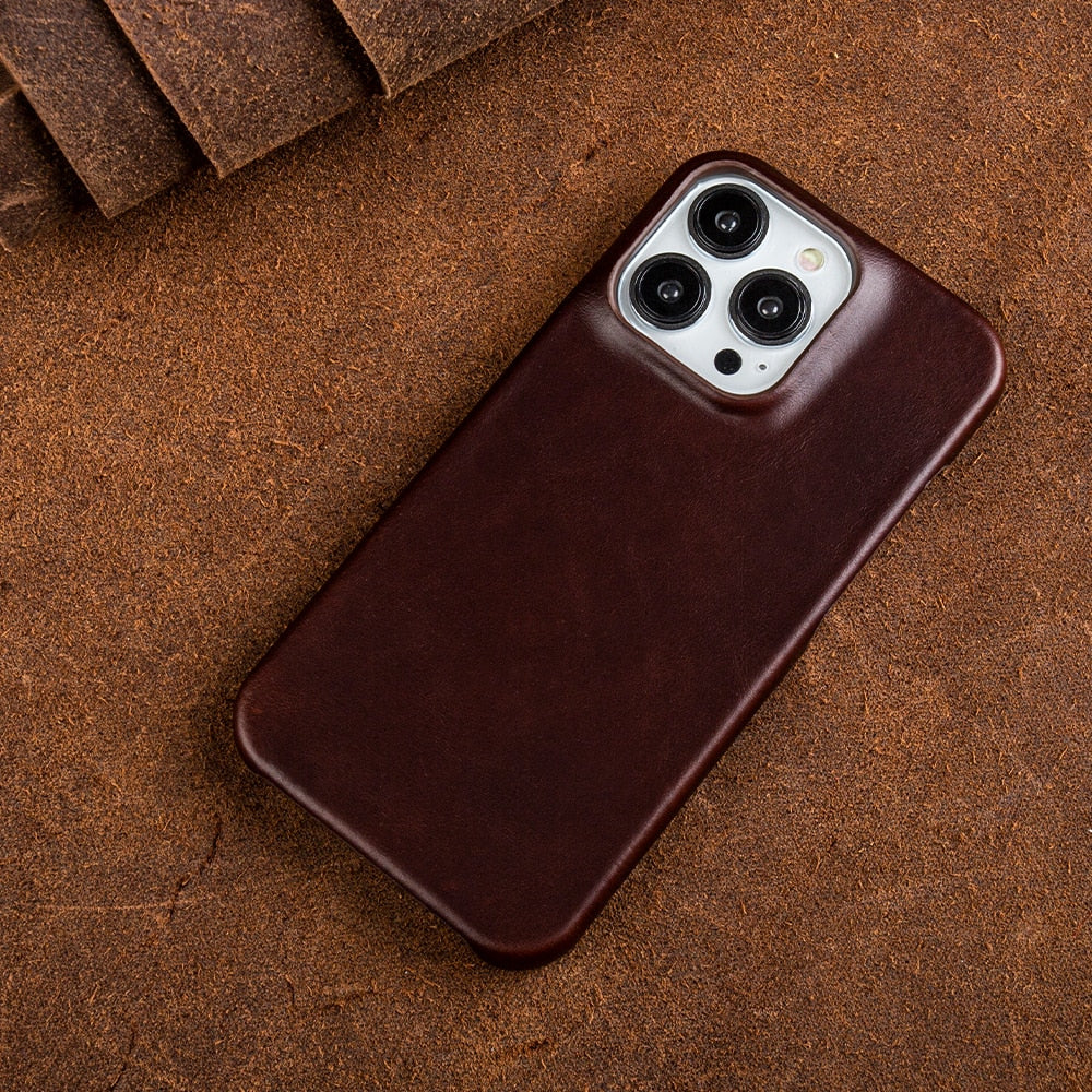 Charly | Oil Wax Genuine Leather Apple iPhone Case