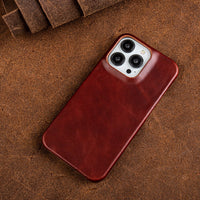 Charly | Oil Wax Genuine Leather Apple iPhone Case