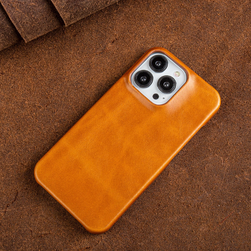 Charly | Oil Wax Genuine Leather Apple iPhone Case