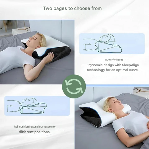 Sisica | Ergonomic Neck Pillow | Memory Foam Support for Back