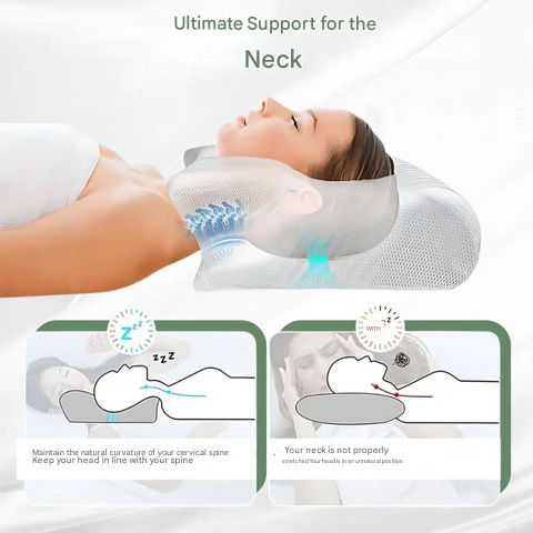 Sisica | Ergonomic Neck Pillow | Memory Foam Support for Back