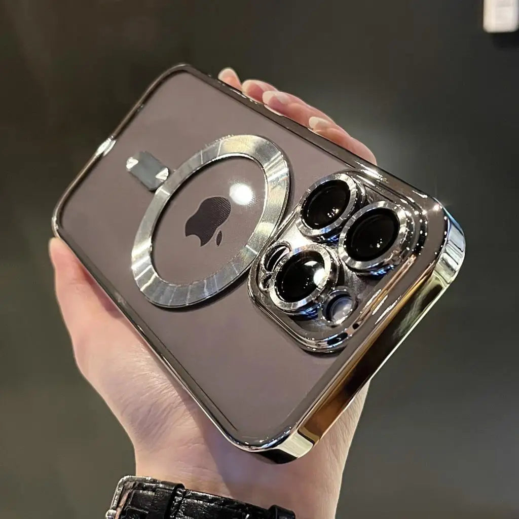 Charly | Plating Clear Soft Magnetic Case for iPhone