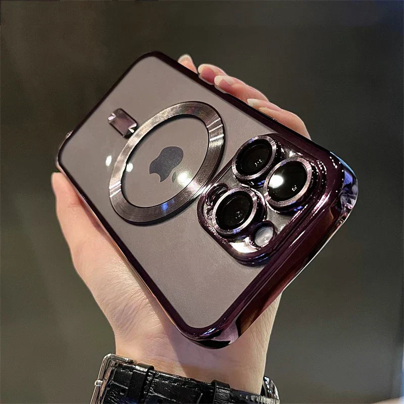 Charly | Plating Clear Soft Magnetic Case for iPhone
