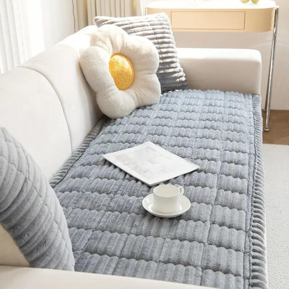 Charly | Plush Pleated Edges Sofa Cover