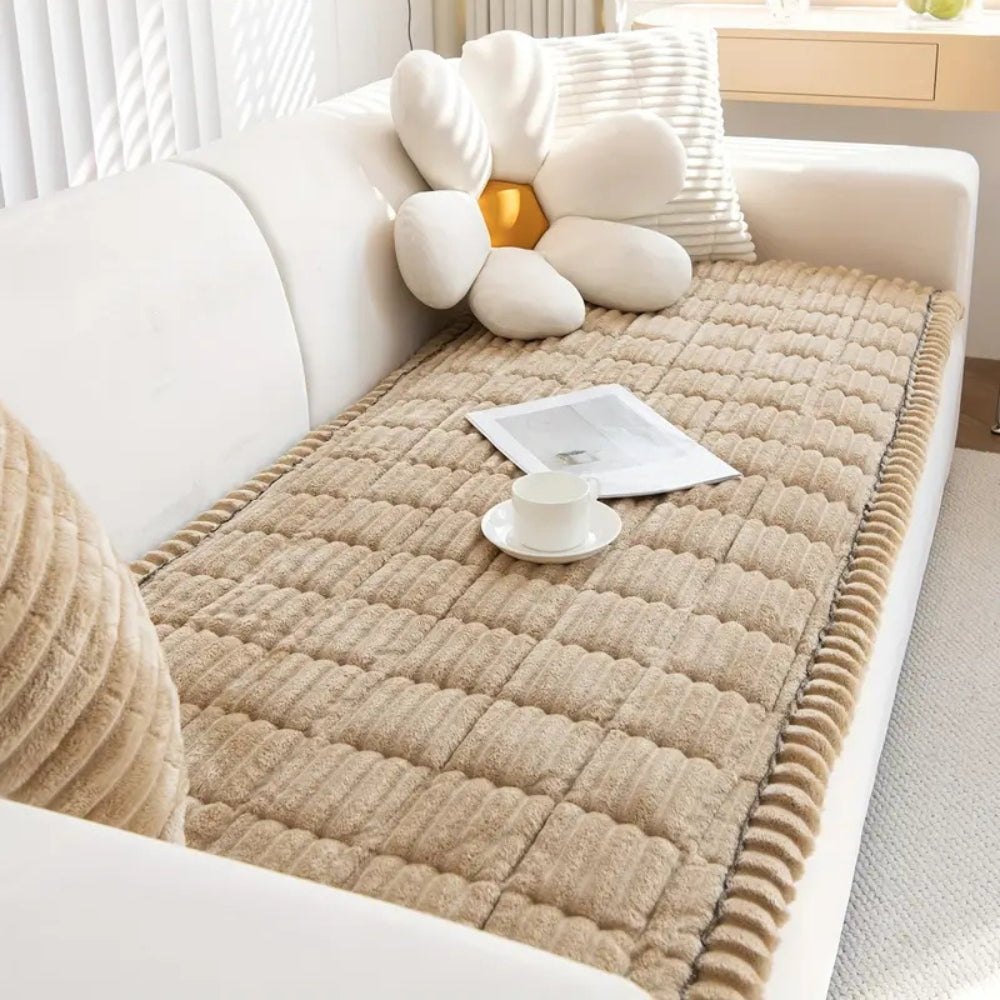 Charly | Plush Pleated Edges Sofa Cover