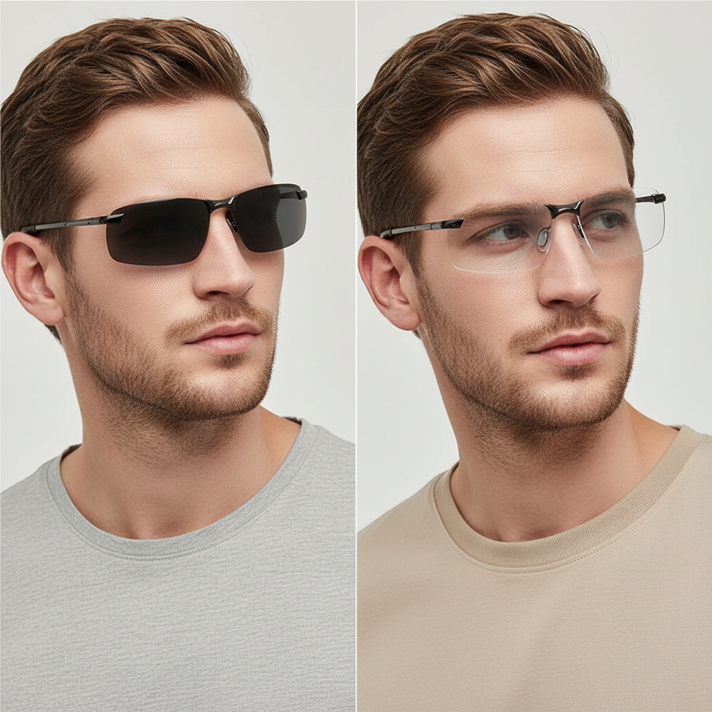 Sisica | Polarized Photochromic Sunglasses | UV400 Protection | Automatic Light Adjustment (Day & Night) | Intelligent Glare Reduction for Drivers & Outdoors