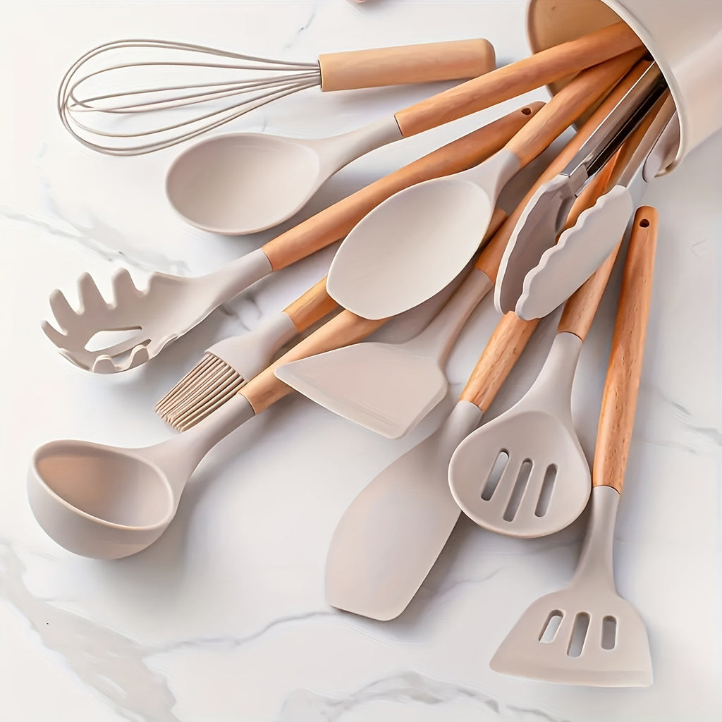 Sisica | 12-Piece Silicone & Wood Kitchen Tool Set