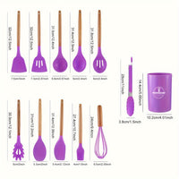 Sisica | 12-Piece Silicone & Wood Kitchen Tool Set
