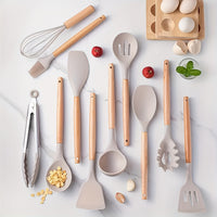 Sisica | 12-Piece Silicone & Wood Kitchen Tool Set