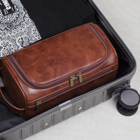 Sisica | Premium Leather Toiletry Bag | Water-Repellent, Hanging Organizer
