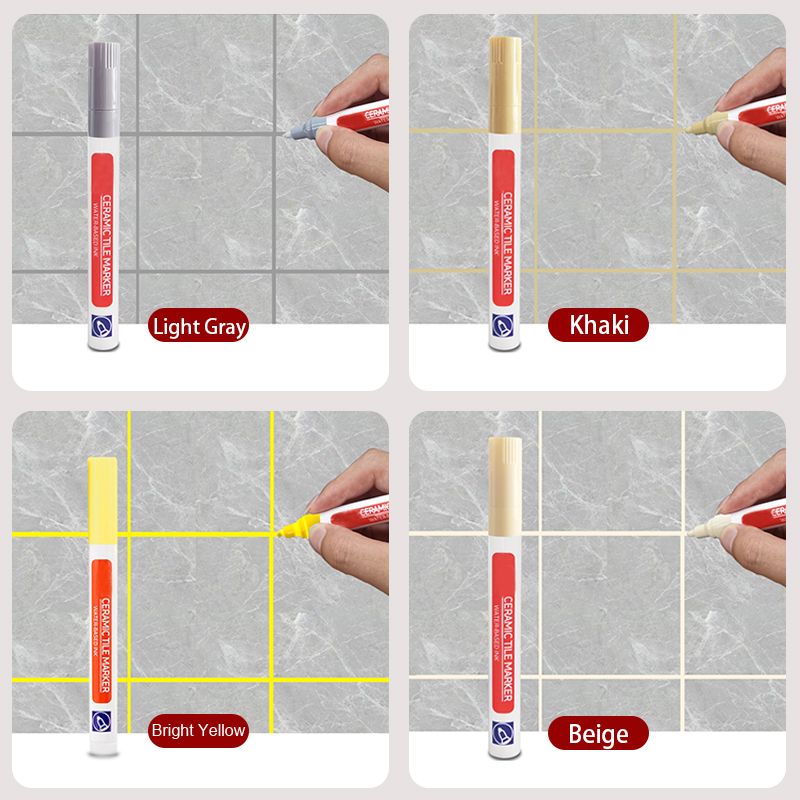 Charly | Professional Grout Pen for Ceramic Tiles | Anti-Mold Formula | Waterproof & Lightfast | Water-Based Ink | Includes Sealing Effect