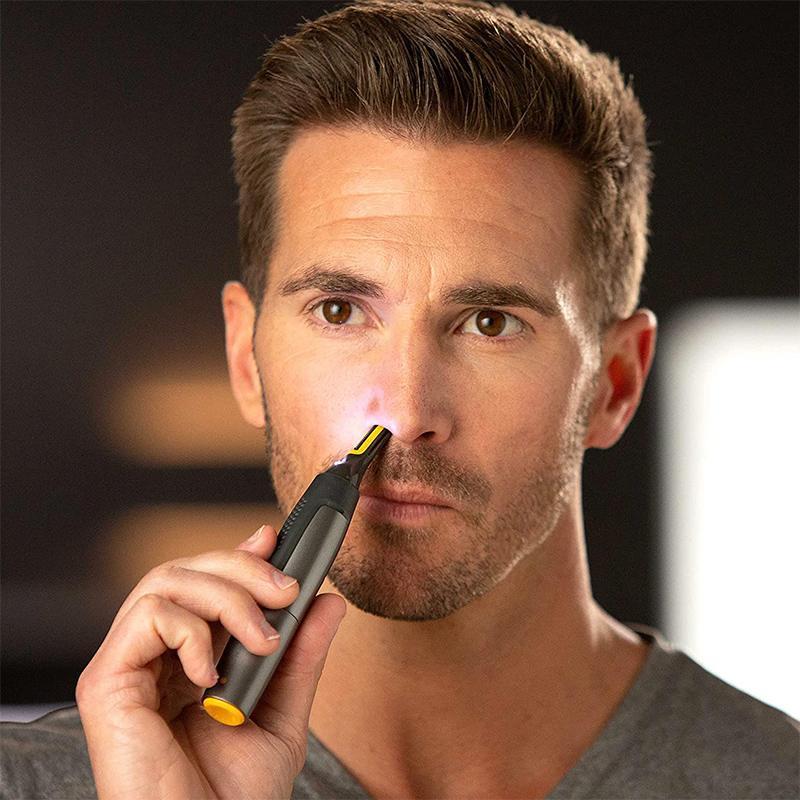 Sisica | Professional Ultra-Thin Precision Trimmer | Titanium Stainless Steel Blades | Integrated LED Light | Micro-Oscillation Technology | For Nose, Ears & Contours