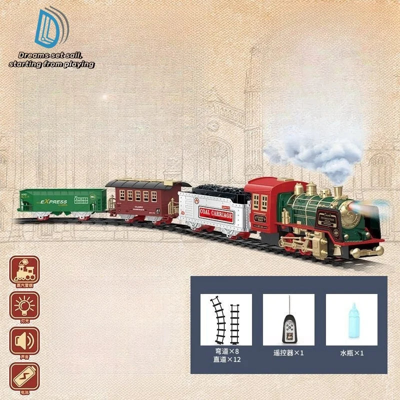 Sisica | Remote Controlled Electric Train Set | Classic Steam Locomotive with Lights