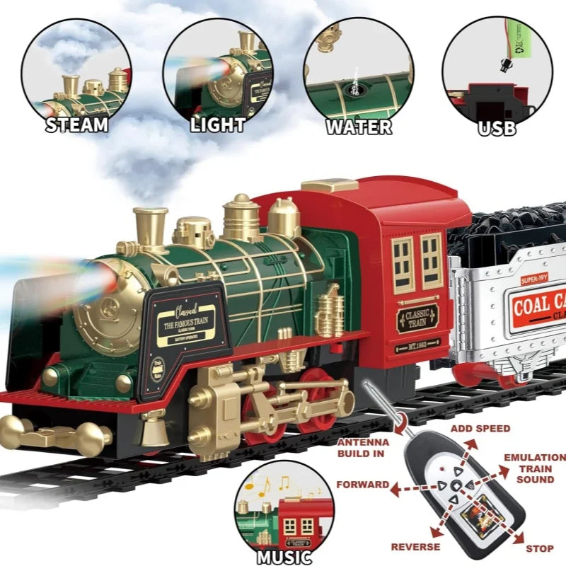 Sisica | Remote Controlled Electric Train Set | Classic Steam Locomotive with Lights