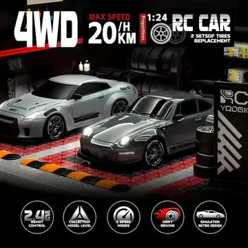 Sisica | Retro Drift Master – 4WD RC Car with LED Lights