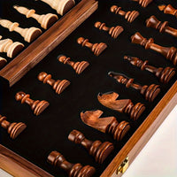 Sisica | RoyalWood Chess Set – Solid Wood Board, Detailed Pieces
