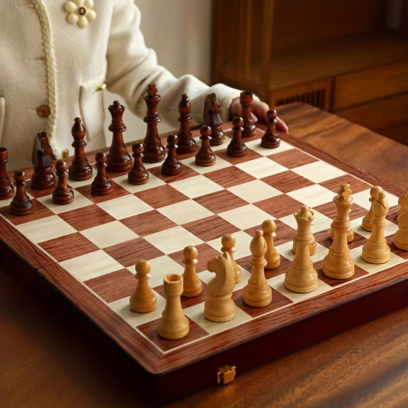 Sisica | RoyalWood Chess Set – Solid Wood Board, Detailed Pieces