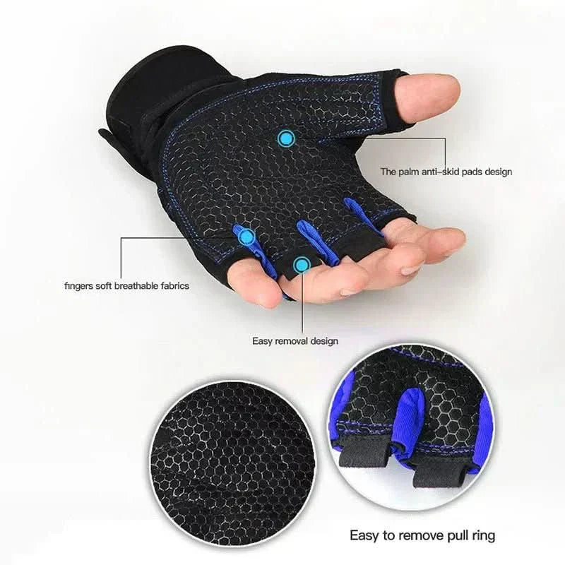 Sisica | Shock-resistant training gloves with wrist support | For weight training, fitness & cycling