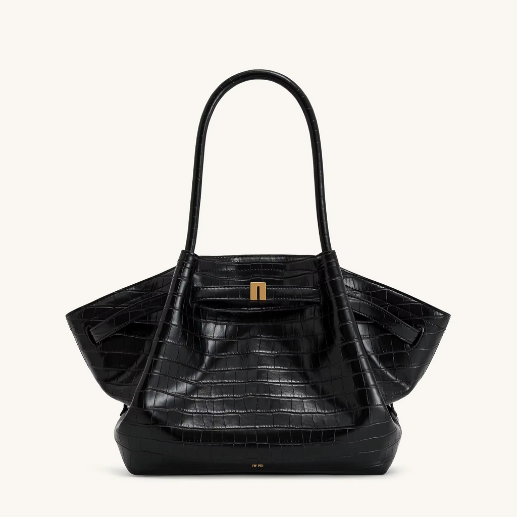 Charly | Shoulder Bag Hana Pattern Faux Suede Appearance and Large Capacity