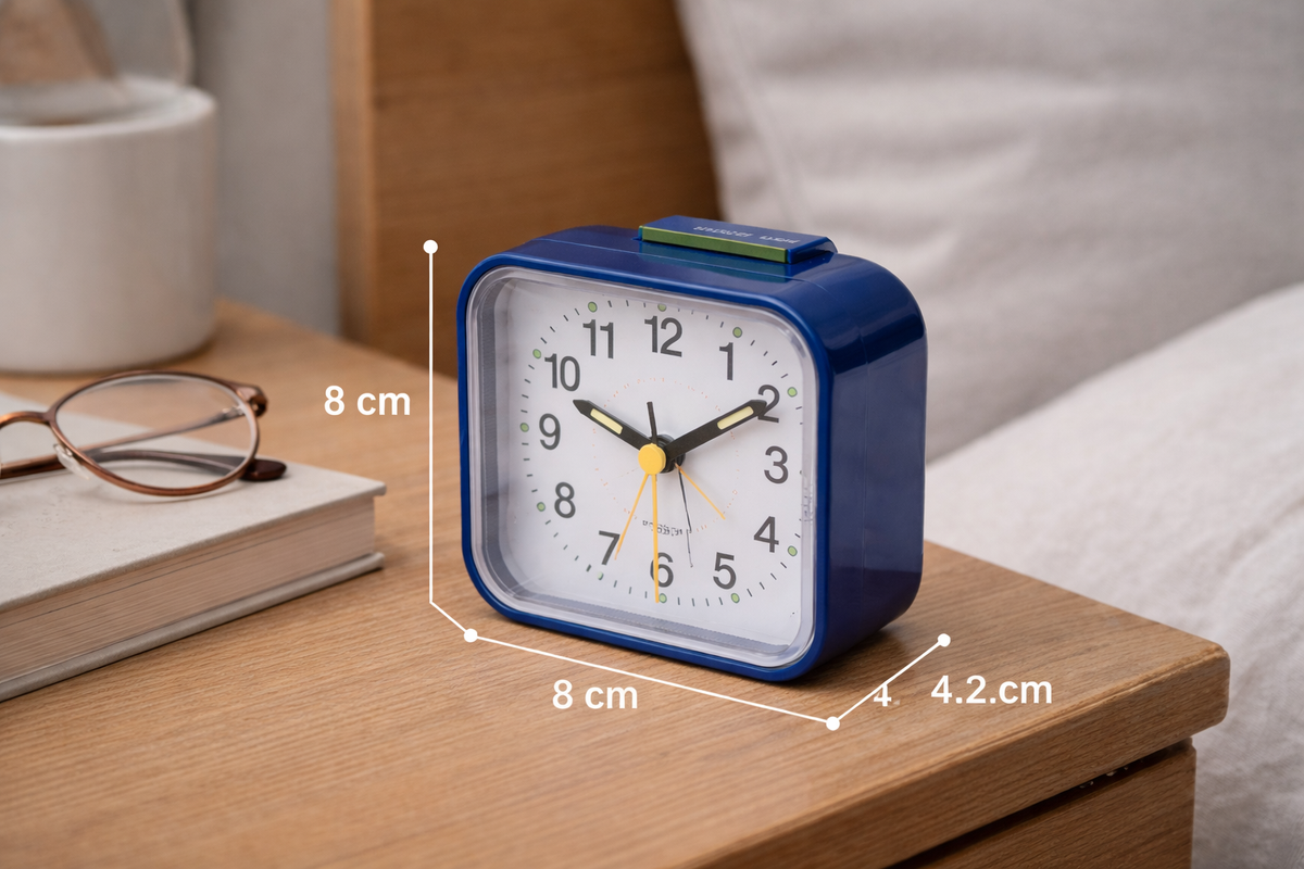 Sisica Alarm Clock - Quiet Operation, Snooze & Light