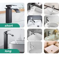 Black Stainless Steel Waterfall Faucet - Hot/Cold