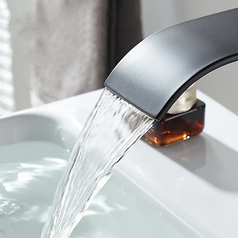Black Stainless Steel Waterfall Faucet - Hot/Cold